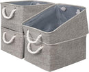 TcaFmac Organization and Storage Basket for Organizing - Large 4 Pack 16x12x8 inch Collapsible Storage Bins for Shelves, Fabric Storage Cubes for Closet Cloth Nursery Toy Books Gifts (Grey) by TinyTreasures Baby Boutique
