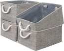 TcaFmac Organization and Storage Basket for Organizing - Large 4 Pack 16x12x8 inch Collapsible Storage Bins for Shelves, Fabric Storage Cubes for Closet Cloth Nursery Toy Books Gifts (Grey) by CozyNest Decor