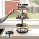 HOOBRO Lazy Susan Organizer, Rotating Spice Rack, 3-Tier Organizer, Turntable Spice Rack, Vertical Storage Organizer, for Kitchen Countertop, Vanity, Dining Table, Black BB09TL01 by CozyNest Decor