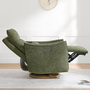 CHITA Swivel Rocker Recliner Chair, Power Nursery Glider Recliner, Nursery Rocking Chair with Adjustable Power Headrest, FSC Certified, Solid Wood Base, Moss Green by TinyTreasures Baby Boutique