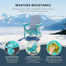 Westin Outdoors Laguna WO Home Furniture Adirondack Chair 4 PC Set Classic Outdoor Patio Folding Chair for Bon Fire Pit Lawn Backyard Beach Plastic Weather-Resistant (Turquoise) by GreenHaven Gardens