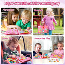 Qizfun Busy Board Montessori Toy for 1 2 3 4 Years Old, Educational Activity Sensory Board Preschool Learning Fine Motor Skills Toys, Toddler Travel Toy for Plane Car, Gift for Boys Girls (Pink/P4) by TinyTreasures Baby Boutique