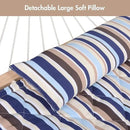 ANOW Outdoor Double Hammock with Stand, Portable Hammock with Detachable Pillow and Pad for Garden Yard Outside, 450 LBS Weight Capacity, Blue Seaside by GreenHaven Gardens