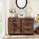 18" Farmhouse Night Stand with 3 Drawers, Wood End Table Dresser for Bedroom, Retro Nightstand, Bed Side Table with Metal Handle, Bedside Cabinet for Bedroom Living Room, Closet by CozyNest Decor