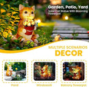 GIGALUMI Solar Garden Decor Flower Pot Cat Statues Outdoor, Birthday Gifts for Women Mom Grandma Senior Elder, Cat Ornament for Balcony, Garden, Patio, Yard, Lawn by CozyNest Decor