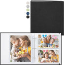 Vienrose Linen 3-Ring Photo Album Holds 250 Photos, 200 4x6 Photos and 50 6x8 Pictures, Picture Album with Multiple Size Pockets, Memory Book for Family Wedding Anniversary Baby, Black by TinyTreasures Baby Boutique