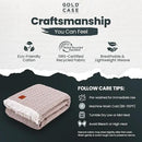 Gold Case Throw Blanket for Bed – 100% Recycled Turkish Cotton Bed Blanket – Decorative Throw Cotton Blankets for Living Room & Bedroom – Retro Beige Woven Queen Blankets – 90x90 by CozyNest Decor