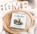 SRADMO Easter Wooden Block Decorative Sign, 5x5 inches, Wood, Tabletop Mount, Multicolor, Easter Theme, Rustic Style, Pre-Printed Text: Cottontail by CozyNest Decor