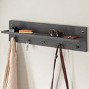 Modern Wall-Mounted Coat Rack with Shelf and Hooks - Wooden Entryway Organizer (Grey) by CozyNest Decor