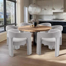 Grey Chenille Dining Chairs Set of 6, Modern Barrel Dining Room Chairs Upholstered Faux Fur Accent Chair with Arms and Round Back for Living Room Kitchen Armchair No Assembly Needed by CozyNest Decor