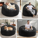 Hobestluk 5FT Bean Bag Chair Giant Bean Bag Chairs for Adults Large Bean Chairs with Removable Cover, Beanbag Chair with Filler, Adult Bean Bag Chairs for Living Room, Bedroom by CozyNest Decor