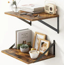 Deep Floating Shelves for Wall, 12 Inch Deep Floating Shelves Set of 2, 16"W x 12"D Wall Shelf, Wide Display Ledges Shelves for Bedroom, Bathroom, 12 Deep Bookshelf Wall Mounted - Rustic Brown by CozyNest Decor