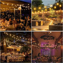 104FT(98+6) Solar String Lights Outdoor Waterproof, Solar Powered Patio Light with 30+2 Dimmable S14 Edison Bulbs Shatterproof & Remote Control, Solar String Lights for Outside Garden Backyard by GreenHaven Gardens