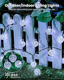 Brightown 2-Pack 120 LED 72 FT Solar String Lights Outdoor, Crystal Globe Lights with 8 Lighting Modes, Waterproof Solar Powered Patio Lights for Garden Yard Porch Wedding Party Decor (Pure White) by GreenHaven Gardens