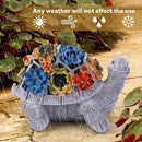 Solar Garden Statues Turtle with Succulent and 6 LED Lights, 9.1" L x 5.7" W x 6.7" H Outdoor Solar Decor, Turtle Garden Figurines for Lawn, Balcony, Yard Decoration, Gifts for Mom Wife by GreenHaven Gardens