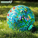 VOREEN Mosaic Glass Gazing Ball Outdoor Gazing Globe, Reflective Ball Yard Decoration for Homes, Patio, Lawn and Gardens, Gift for Mom Wife Friend, 10-Inch, Blue by CozyNest Decor