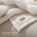 EVERGRACE Ultra Soft Luxury Fluffy Ridgeline Faux Rabbit Fur Throw Blanket, Thick Warm Bubble Throw for Bed, Cozy Plush Reversible Blankets for Couch, Chair, Sofa, Ivory White, 80x90 Inches, 870 GSM by CozyNest Decor