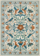 Moynesa Boho Birds Area Rug 5x7 Washable Rug, Floral Carpet for Living Room Low-Pile Soft Bedroom Rugs, Jungle Animal Beige Dining Room Rug Indoor Non-Slip Floor Carpet for Playroom by TinyTreasures Baby Boutique