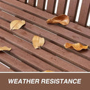 Psilvam Garden Bench, 2-Person Poly Lumber Patio Bench, All-Weather Outdoor Bench That Never Rot and Fade, Suit for Garden, Porch and Park(Brown) by CozyNest Decor