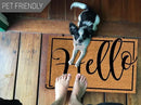 PLUS Haven Pure Coco Coir Doormat with Heavy-Duty Backing (Hello 1) by CozyNest Decor