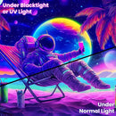BVBOX Astronaut Space Blacklight Tapestry 79"x59", UV Reactive Astronaut Beach Lounge Chair Vacation Universe Planet Glow in Dark Tapestries, Black Light Neon Upright Poster Wall Hanging Backdrop Decor for Bedroom Living Room by CozyNest Decor
