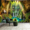 BSFHH Nature Tapestry Forest Tree Sea Cave Wall Hanging, Stream Through Rainforest Landscape Wall Art Tapestry for Bedroom Living room (Cave Waterfall, 110" × 87", Unframed) by CozyNest Decor