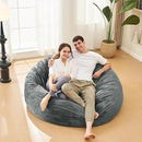 Bean Bag Chairs for Adults - Memory Foam Furniture BeanBag Chair - Kids/Teens Sofa with Soft Micro Fiber Cover - Round Fluffy Couch for Living Room Bedroom College Dorm - 5 ft, Grey by CozyNest Decor