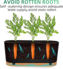 QCQHDU 16" L x 7.6" W x 7" H Window Planter Box, 2 Pack Self Watering Pots for Indoor Plants with Drainage Holes & Saucer, Outdoor Flower Pots Home Garden Modern Decor by GreenHaven Gardens
