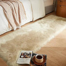 AMTOVO Faux Fur Rug, Beige Ultra Soft Fluffy Shag Sheepskin Rug, 2 x 6 ft Runner Area Rugs for Bedroom Sofa Throw Cushion Room Decor, Rectangle by CozyNest Decor