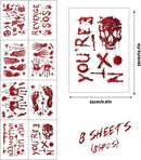 8 Sheets Halloween Window Clings, Bloody Handprint Footprint Window Stickers Scary Halloween Decorations Self Adhesive Wall Decal for Party Bathroom Car Door Zombi Restroom Sign Decals-85 Pcs by CozyNest Decor