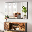 Black Bathroom Mirror, 48"X36" Rectangle Mirrors for Wall Metal Frame, Modern Vanity Wall Mirror for Bathroom Living Room, Entryway Hangs Horizontal or Vertical by CozyNest Decor