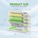 SUPEASY Wall File Organizer, 5-Tier Desk Organizer with 4 Pen Holders, Wall Organizer for Office with R-shaped Bottom Tray, Desk Organizers and Accessories for Office Supplies, White by GreenHaven Gardens
