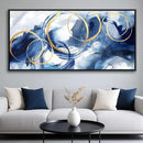 AJAZIKO Blue Abstract Wall Art Modern Navy Blue and Gold Pictures for Living Room Paintings Office Artwork Wall Decor Framed Canvas Wall Art Bedroom Wall Decor Above Bed 20×40IN by CozyNest Decor