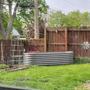 1 Pack 8x3x2FT Galvanized Raised Garden Bed Kit Oval Metal Ground Planter Box Outdoor Bottomless Planter Raised Beds for Vegetables Flowers Herbs Fruits, Gray by CozyNest Decor