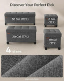 SONGMICS Storage Ottoman Bench, Foldable Foot Rest with Legs, 15 x 43 x 15.7 Inches, End of Bed Bench, Storage Chest, Load up to 660 lb, for Living Room, Bedroom, Entryway, Slate Gray ULSF018G01 by CozyNest Decor