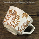 Ceramic Coffee Mug, 12 oz Novelty Unique Teacup with Large Handle, Stoneware Cup for Tea Mocha Latte Cappuccino Espresso (Ivy) by CozyNest Decor