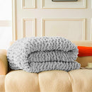 Ultra Soft Chunky Knit Blanket Throw -40x50 Hand Knitted Warm Chenille Throw Blanket, Home Decor Soft Thick Yarn Cable Knit Blanket Breathable Fleece Banket Christmas for Couch Bed Sofa Best GIF by CozyNest Decor
