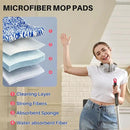 JOYMOOP Mop and Bucket with Wringer Set, Hands Free Flat Floor Mop and Bucket, with 6 Washable Microfiber Pads, Wet and Dry Use, Floor Cleaning System - Black+Red+Slate Blue by CozyNest Decor