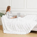 White Soft Twin Fluffy Blanket for Bed Living Room Furry Faux Fur Bed 60x80 Thick Fuzzy Throw Blanket Cozy Home Decor Gifts 860 GSM by CozyNest Decor
