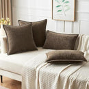 MIULEE Pack of 2 Couch Throw Pillow Covers 24x24 Inch Brown Farmhouse Decorative Pillow Covers with Stitched Edge Soft Chenille Solid Dyed Spring Pillow Covers for Sofa Bed Living Room by CozyNest Decor