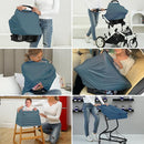 Breathable Car Seat Cover for Babies – Multi-Purpose Soft Rayon Nursing Cover for Breastfeeding, High Stretchy Infant Carseat Canopy, Stroller Cover (Smooth Rayon, Blue) by TinyTreasures Baby Boutique