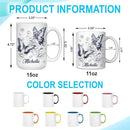 Hyturtle Personalized Blue Butterfly Mug - Butterfly Gifts For Women Lovers - Animal Gift For Bird Lover Her - Bird Gifts For Mom on Mother Day - Custom Name Coffee Cup Ceramic Mug 11 Oz 15 Oz by CozyNest Decor