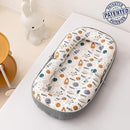 Baby Lounger, Foldable Infant Nest with Soft Memory Foam Mat, Cover with Adorable Pattern, Converts to Backpack for Easy Travel, 0-12 Months, Rocket by TinyTreasures Baby Boutique