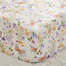 Brandream Wildflower Butterfly Crib Bedding Sets for Girls Nursery Set 3-Piece Farmhouse Quilt Comforter Set, Baby or Toddler Fitted Sheet, Double Crib Skirt, Cotton by TinyTreasures Baby Boutique