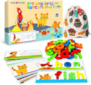 SpringFlower See & Spell Matching Letter Toy,Learning Educational Toy For 3 4 5 6 Years Old Boys And Girls,Preschool Learning Activities,Shape & Color Recognition Game,Cvc Word Builders For Kids,80Pcs by TinyTreasures Baby Boutique