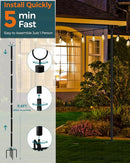 LAND·VOI Metal String Light Poles for Outside Hanging - Backyard, Garden, Patio, 4 Pack Lighting Stand with Adjustable Height for Outdoor Parties, Wedding, Extra-Long 5-Prong Claws, (9.6FT) FLP04B by GreenHaven Gardens