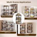 Spice Rack, Set of 2 Lazy Susan Organizer, 3-Tier Turntable Organizer For Cabinet, Compact and Versatile, for Kitchen Countertop, Rustic Brown SR23L2BR by CozyNest Decor