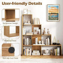 Tangkula 4-Tier Stepped Bookshelf, Freestanding 6 Cubes Ladder Bookcase with Anti-Tipping Kits, 64" Tall Modern Wooden Storage Display Rack for Home Office Living Room Study (1, Natural) by CozyNest Decor