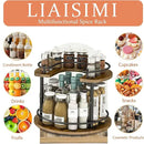 2 Tier Lazy Susan Organizer,2-Tier Spinning Spice Rack with Stable Carousel Base & 4 Height Settings for Cupboard Kitchen Countertop Dining Table Cupboard (Round) by CozyNest Decor