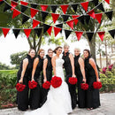 Red Black Party Decoration Metallic Fabric Triangle Pennant Banner Flag Bunting Garland for Graduation Halloween Birthday Wedding Bachelorette Anniversary Las Vegas Casino Poker Pirate Party Supplies by GreenHaven Gardens